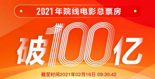 2021年中國(guó)電影總票房破百億！