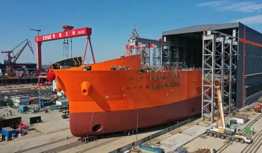 我國首艘面向深海萬米鉆探的超深水科考船實現(xiàn)主船體貫通