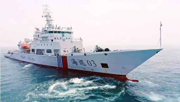 中國船舶設(shè)計建造的5000噸級大型巡航救助船“海巡03”號列編