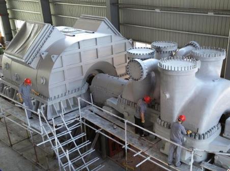 國(guó)際首套300兆瓦先進(jìn)壓縮空氣儲(chǔ)能系統(tǒng)膨脹機(jī)下線(xiàn)