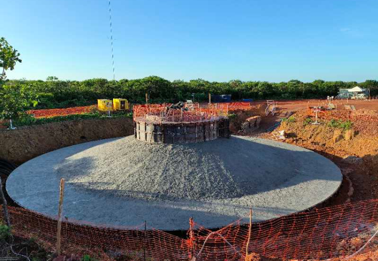 三峽巴西帕爾梅拉風(fēng)電項(xiàng)目首臺(tái)風(fēng)機(jī)基礎(chǔ)澆筑順利完成