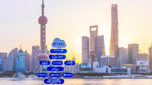 上海電信數(shù)字城市指示牌里的，是智惠城市的美好生活圖景