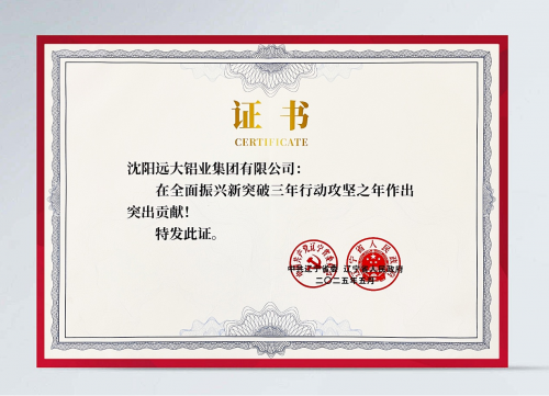 這一年，咱們沒白干??——沈陽遠大鋁業(yè)集團榮獲遼寧省委省政府通報表揚