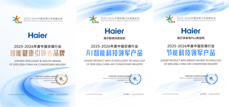 TOP3唯一份額正增！海爾空調(diào)又獲行業(yè)3項(xiàng)大獎(jiǎng)